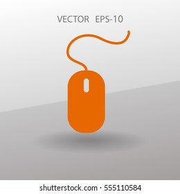 Icono plano del ratón. ilustración vectorial