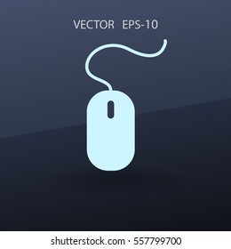 Flat icon of mouse. vector illustration