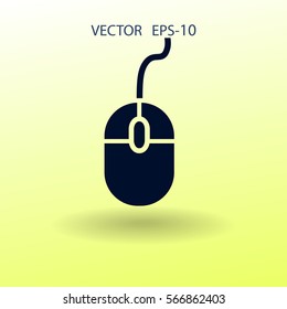Flat icon of mouse. vector illustration