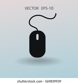 Flat icon of mouse. vector illustration