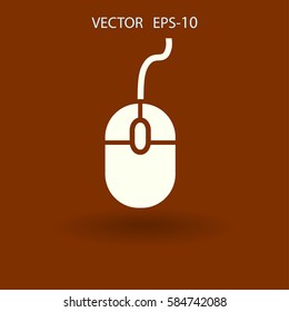 Flat icon of mouse. vector illustration