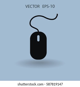 Flat icon of mouse. vector illustration