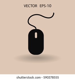 Flat icon of mouse. vector illustration