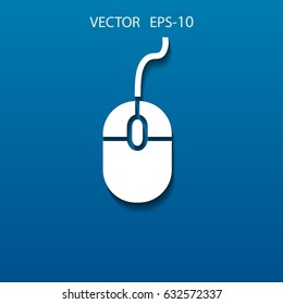 Flat icon of mouse. vector illustration