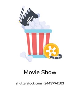 Here’s a flat icon of a movie show 
