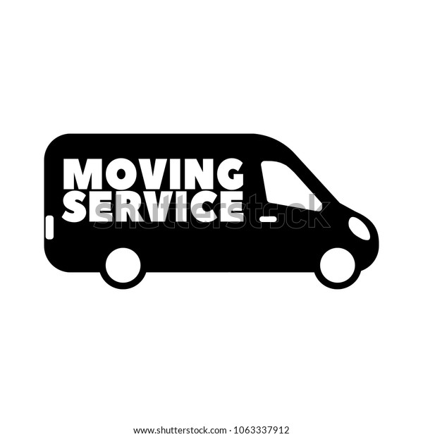 Flat icon for Moving company and service with\
transport car.