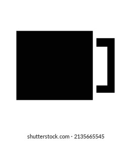 Flat icon mug black and white