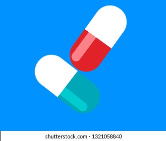 flat icon multicolored pills