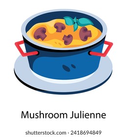 Here’s a flat icon of mushroom julienne