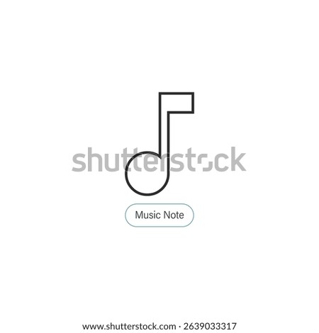 Flat Icon - Music Note for commercial use. Solid Icon in vector and illustration. Regular size Icon. Trendy outline symbols.  Linear icon collection. Thin line music note editable stroke illustration.