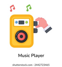 Here’s a flat icon of music player 