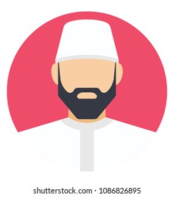 
Flat icon of a muslim man 
