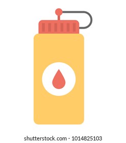 
Flat icon of a mustard sauce bottle 
