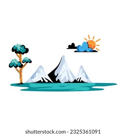 Icono plano del paisaje natural 