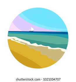 flat icon nature the sea and the beach in vector format