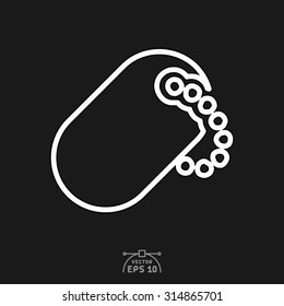 Flat icon of necklace.