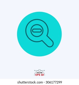 flat icon of negative sign in search tool.
