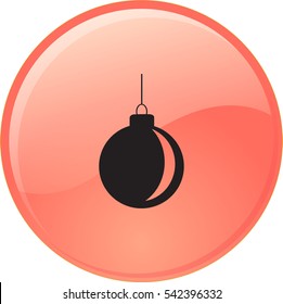 Flat icon. New Year's ball. Decoration.