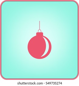 Icono plano. La pelota de Año Nuevo. Decoración.