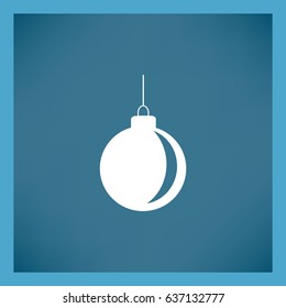 Icono plano. La pelota de Año Nuevo. Decoración.