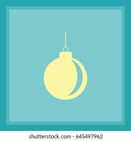 Flat icon. New Year's ball. Decoration.