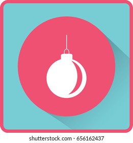 Flat icon. New Year's ball. Decoration.