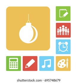 Flat icon. New Year's ball. Decoration.