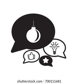 Flat icon. New Year's ball. Decoration.