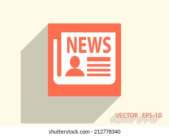 Flat  icon of news