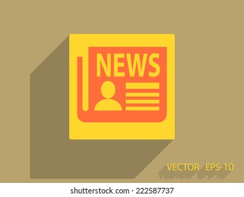 Flat  icon of news