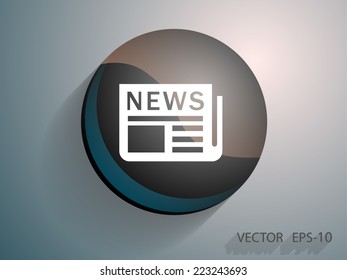 Flat  icon of news