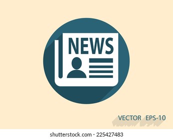 Flat  icon of news