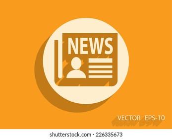 Flat  icon of news