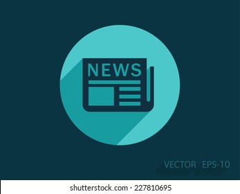 Flat  icon of news