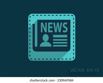 Flat  icon of news