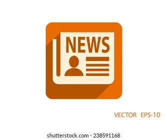 Icono plano de las noticias