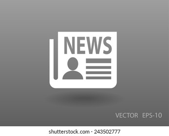 Flat  icon of news