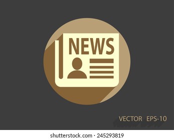 Icono plano de las noticias