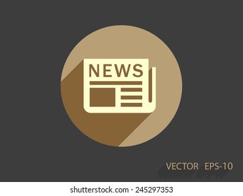 Icono plano de las noticias
