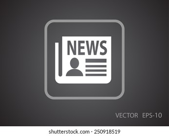 Icono plano de las noticias