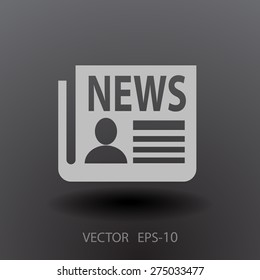 Flat  icon of news