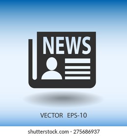 Icono plano de las noticias