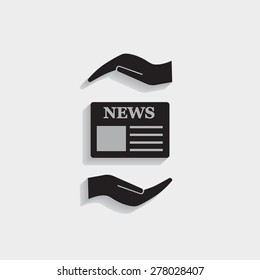 Flat icon of news