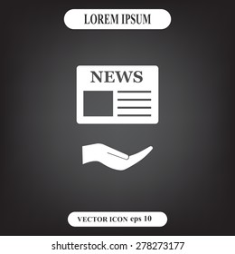 Flat icon of news