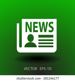 Icono plano de las noticias