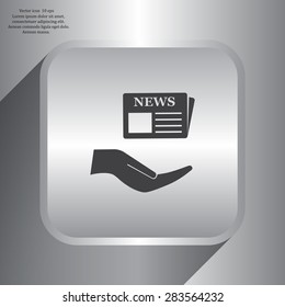 Flat icon of news