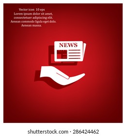Flat icon of news