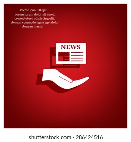 Flat icon of news