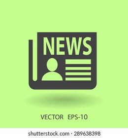 Icono plano de las noticias