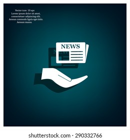 Flat icon of news